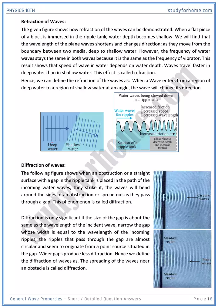 chapter 10 general wave properties short and detailed question answers physics 10th 06