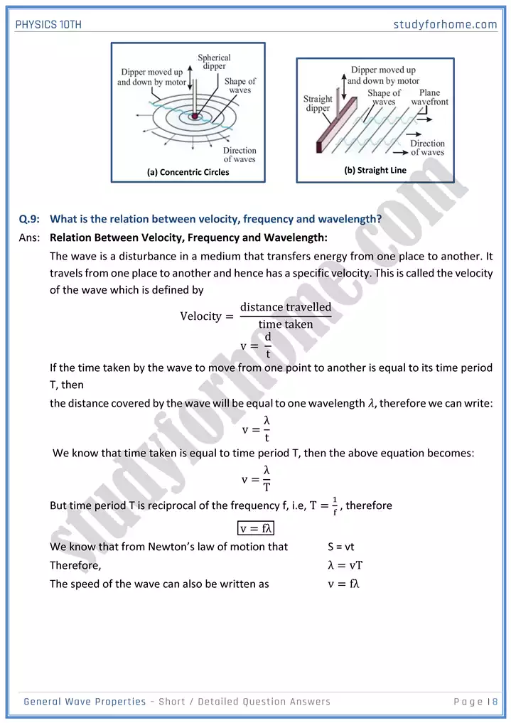 chapter 10 general wave properties short and detailed question answers physics 10th 08