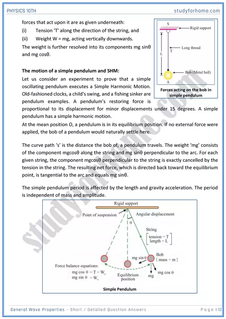 chapter 10 general wave properties short and detailed question answers physics 10th 10