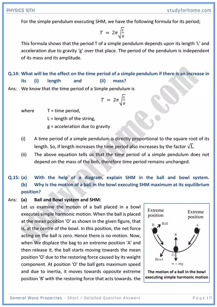 chapter 10 general wave properties short and detailed question answers physics 10th 11