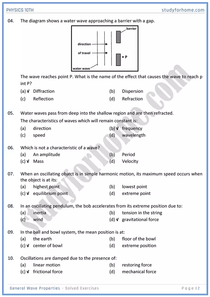 chapter 10 general wave properties solution of textbook exercise physics 10th 02