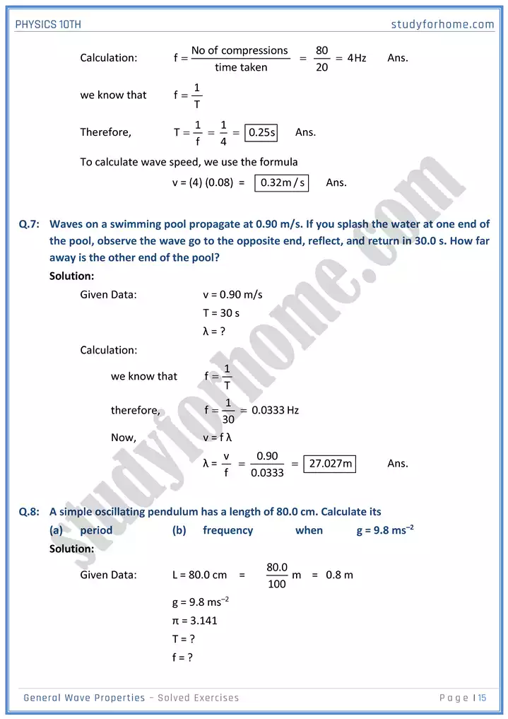 chapter 10 general wave properties solution of textbook exercise physics 10th 15