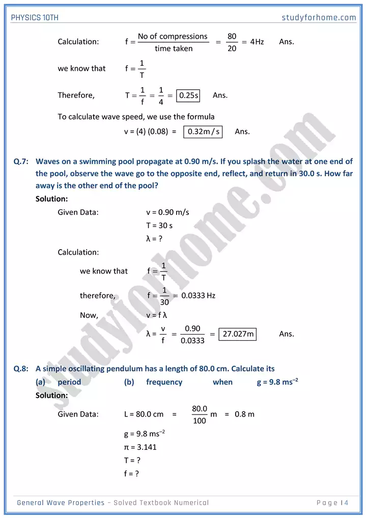 chapter 10 general wave properties solved textbook numericals physics 10th 04