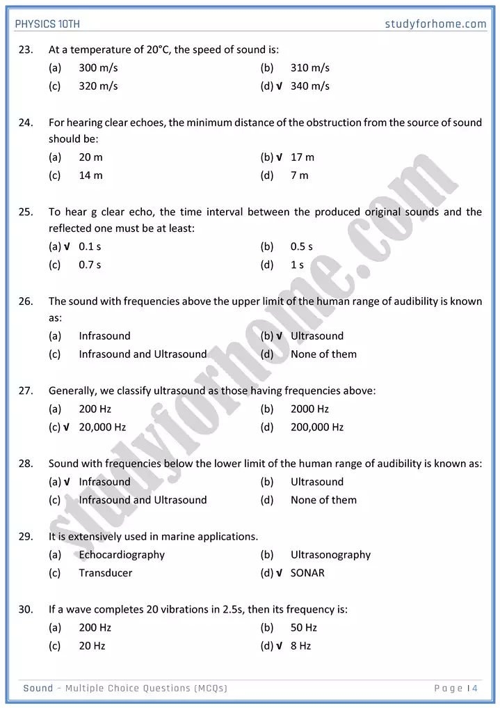 chapter 11 sound multiple choice questions physics 10th 04