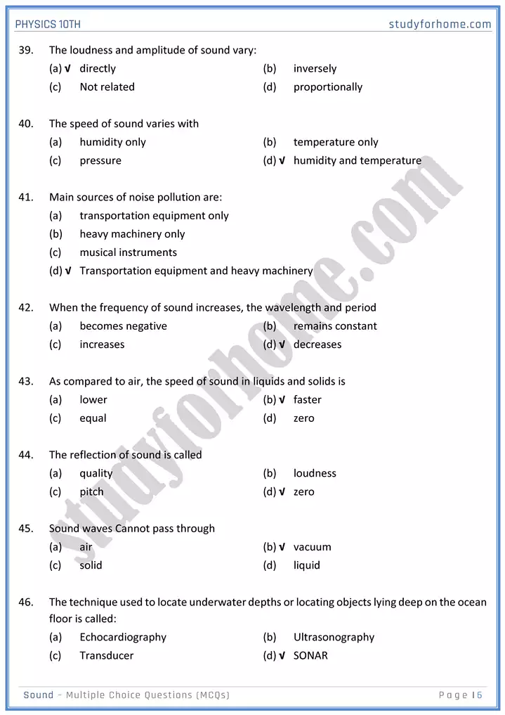 chapter 11 sound multiple choice questions physics 10th 06