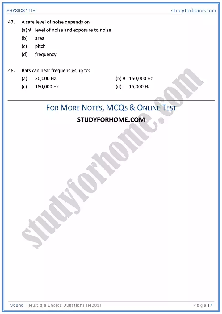 chapter 11 sound multiple choice questions physics 10th 07