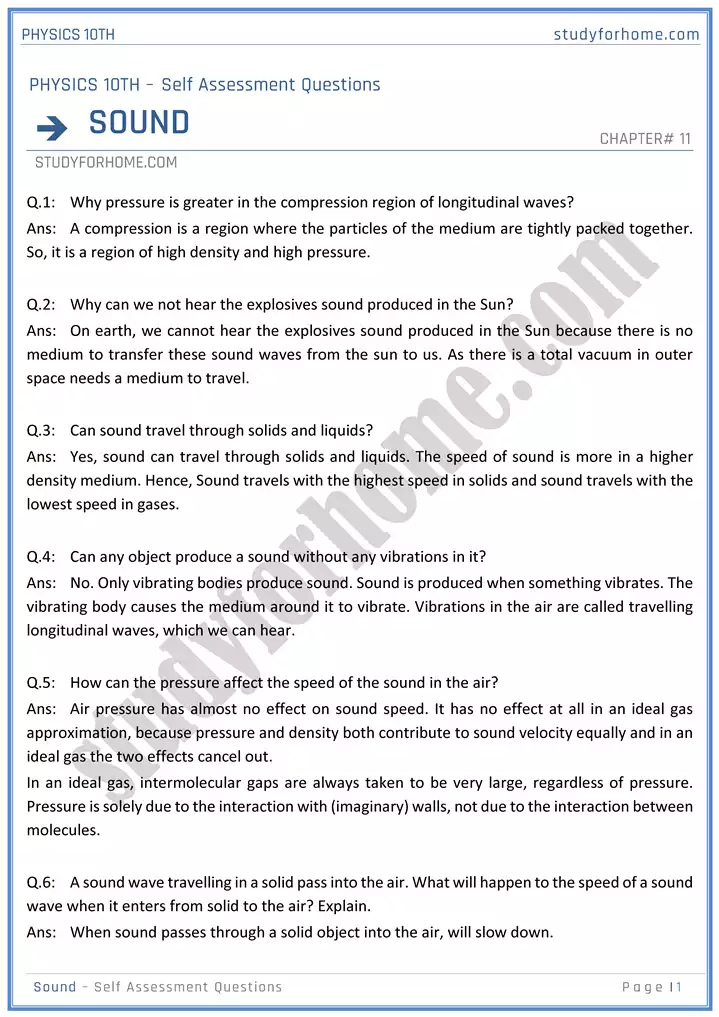 chapter 11 sound self assessment questions physics 10th 01