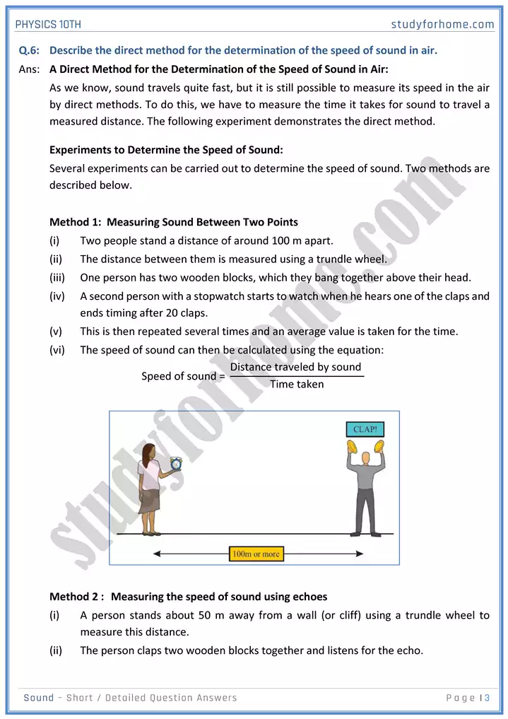 chapter 11 sound short and detailed question answers physics 10th 03