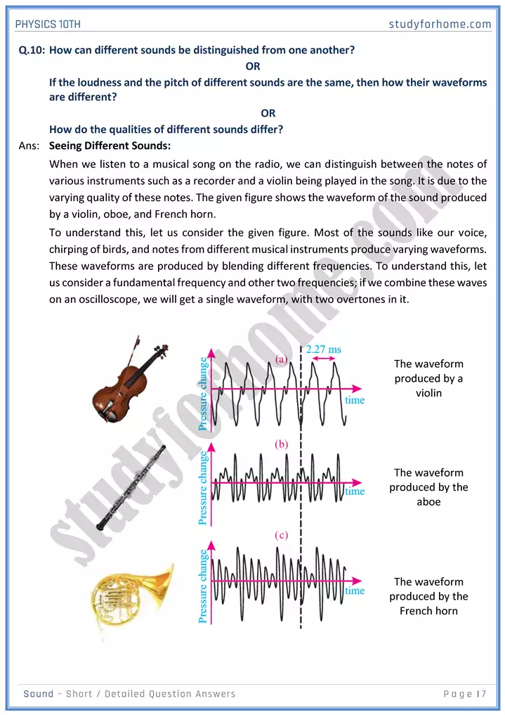 chapter 11 sound short and detailed question answers physics 10th 07