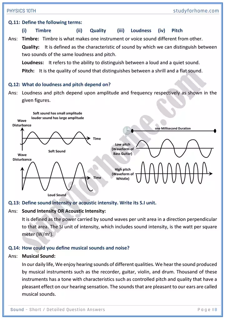 chapter 11 sound short and detailed question answers physics 10th 08