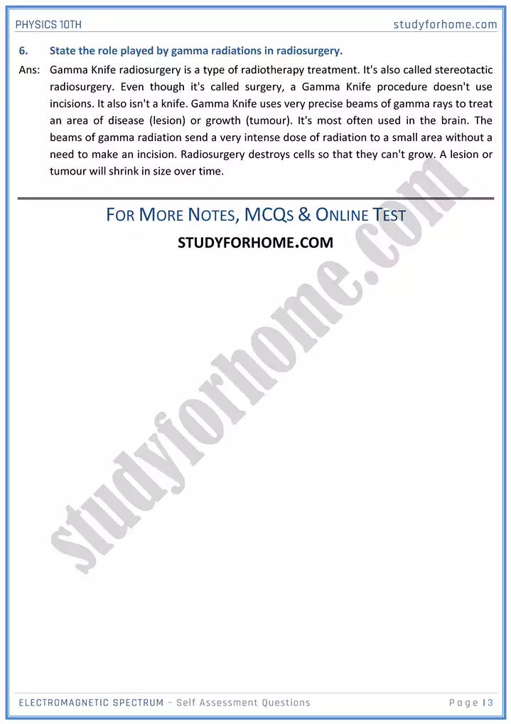 chapter 12 electromagnetic spectrum self assessment questions physics 10th 03