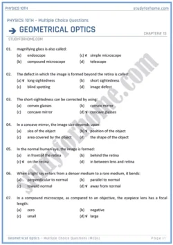 chapter-13-geometrical-optics-multiple-choice-questions-physics-10th