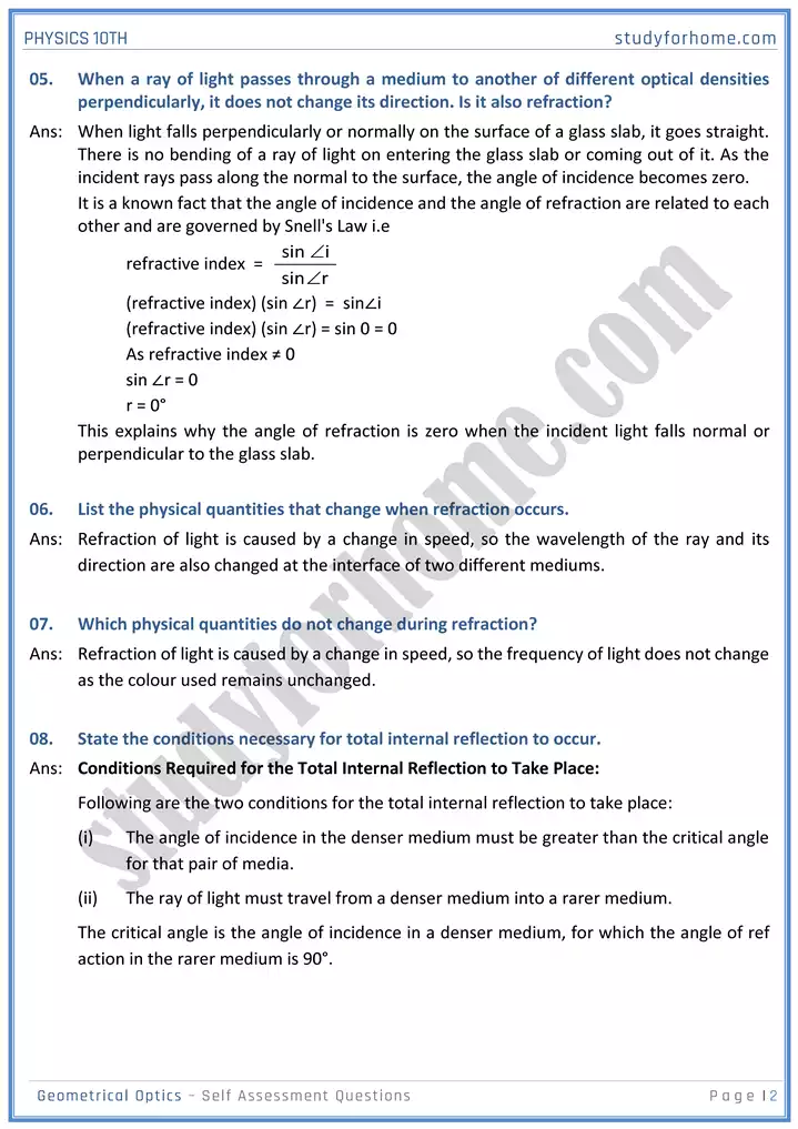 chapter 13 geometrical optics self assessment questions physics 10th 02