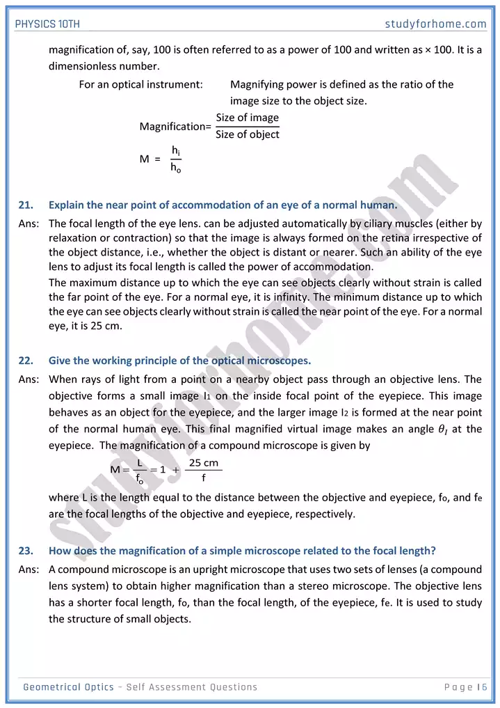 chapter 13 geometrical optics self assessment questions physics 10th 06