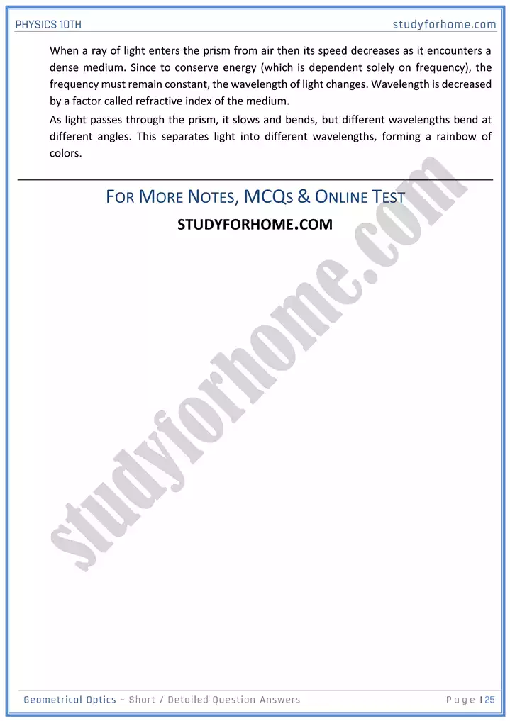 chapter 13 geometrical optics short and detailed question answers physics 10th 25