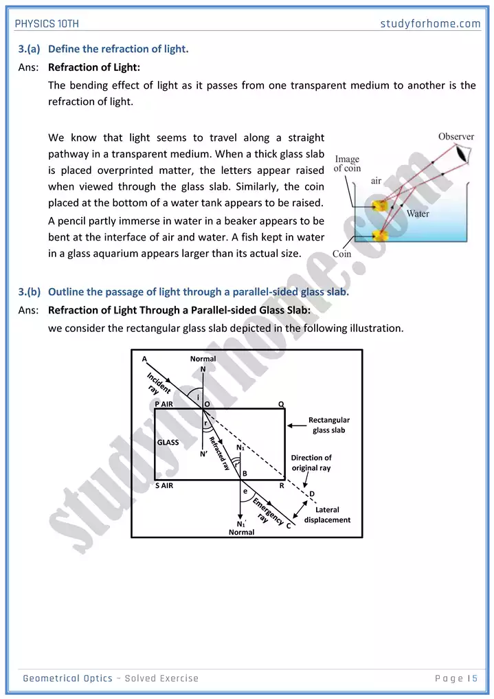 chapter 13 geometrical optics solution of textbook exercise physics 10th 05