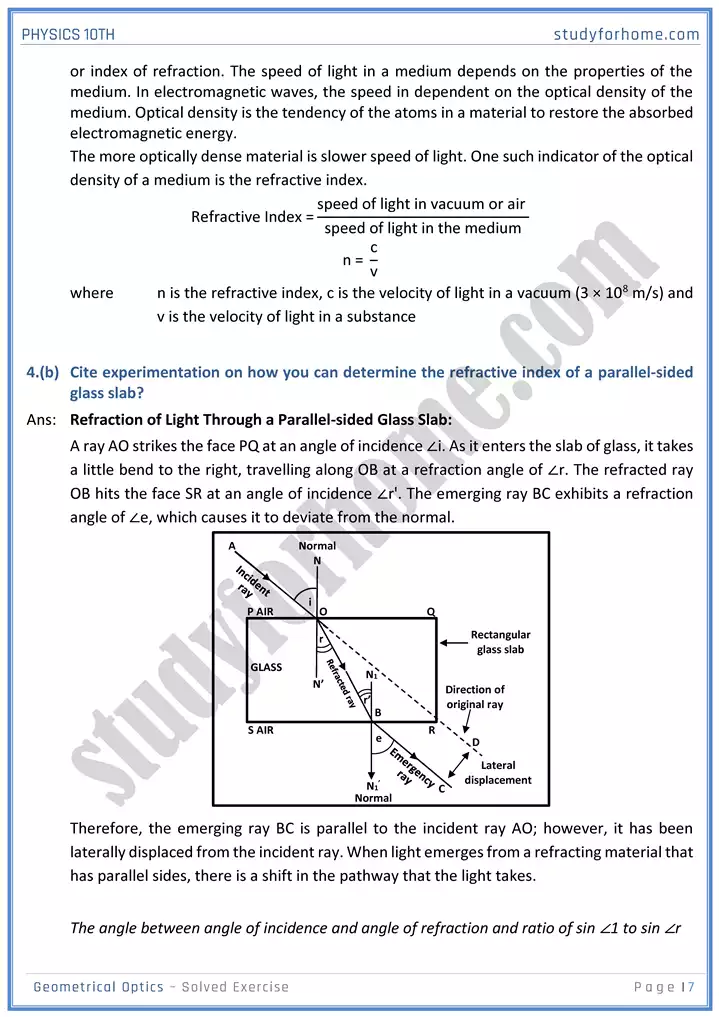 chapter 13 geometrical optics solution of textbook exercise physics 10th 07