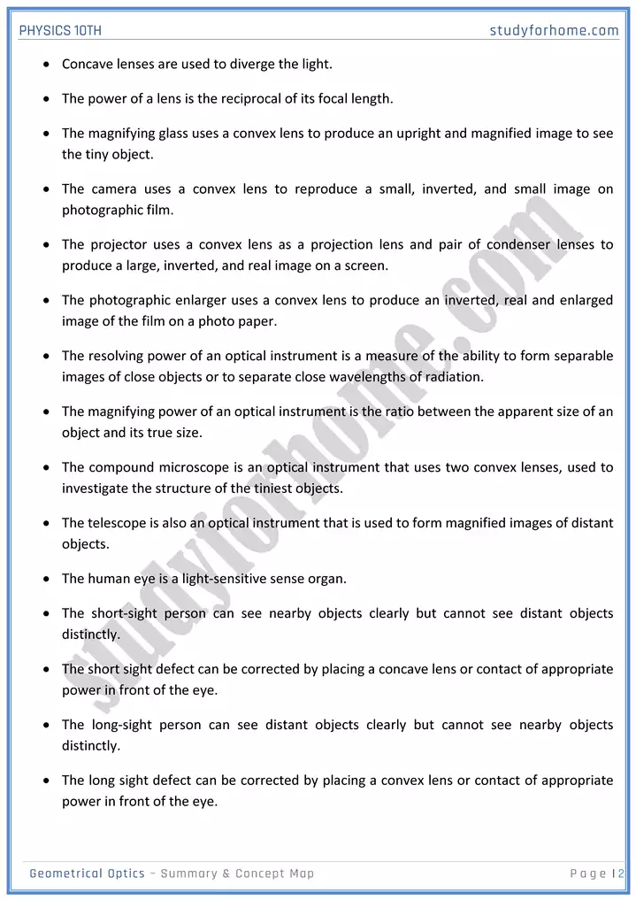 chapter 13 geometrical optics summary and concept map physics 10th 02