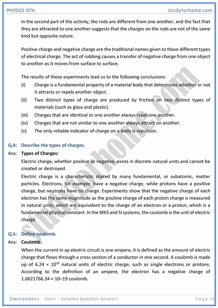 chapter 14 electrostatic short and detailed question answers physics 10th 03