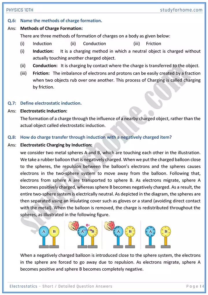 chapter 14 electrostatic short and detailed question answers physics 10th 04