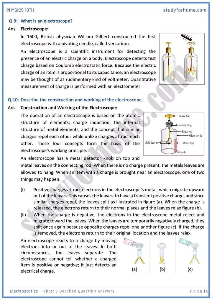 chapter 14 electrostatic short and detailed question answers physics 10th 05