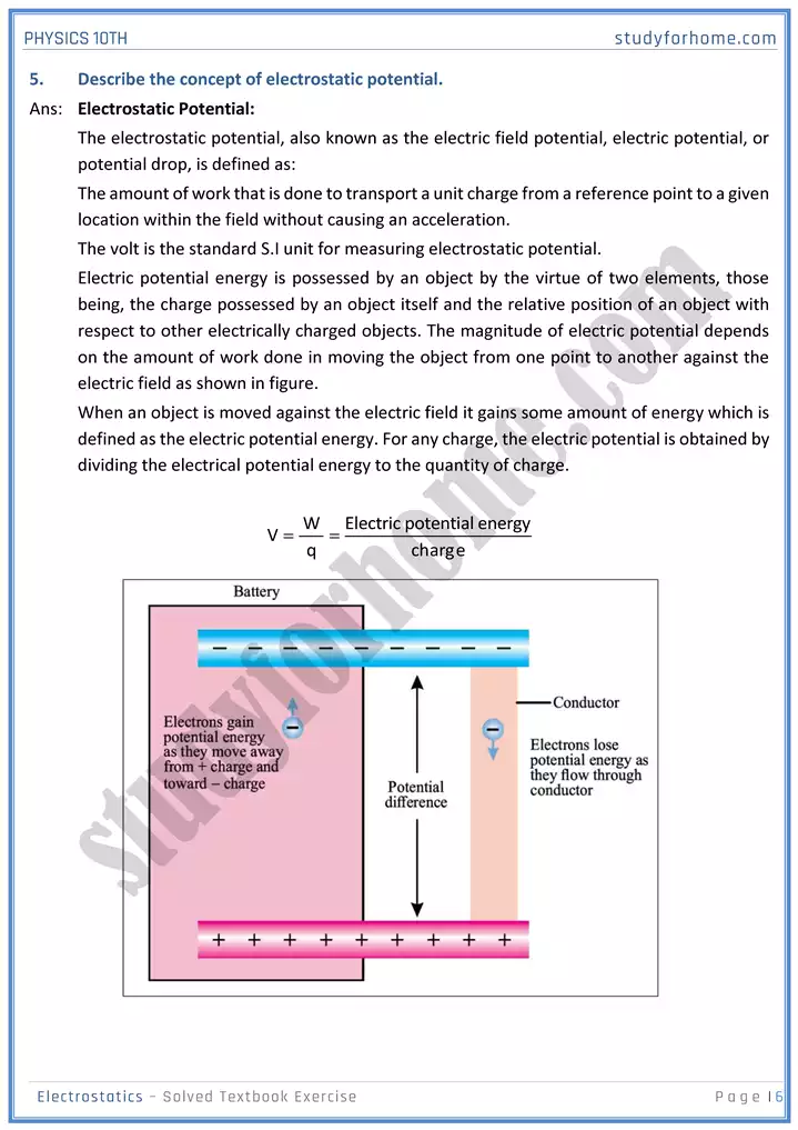 chapter 14 electrostatic solution of textbook exercise physics 10th 06