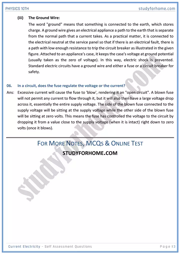 chapter 15 current electricity self assessment questions physics 10th 03