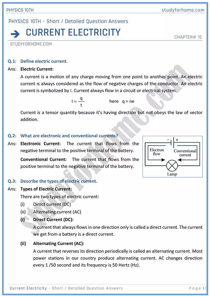 chapter-15-current-electricity-short-and-detailed-question-answers-physics-10th