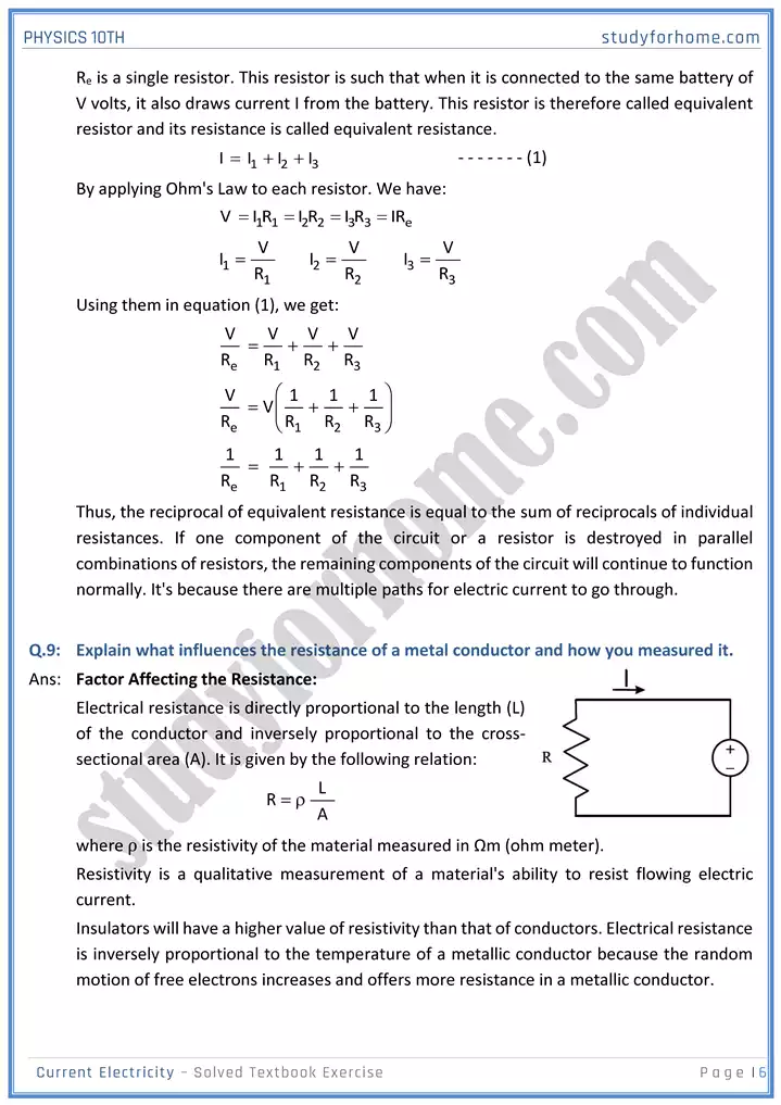 chapter 15 current electricity solution of textbook exercise physics 10th 06