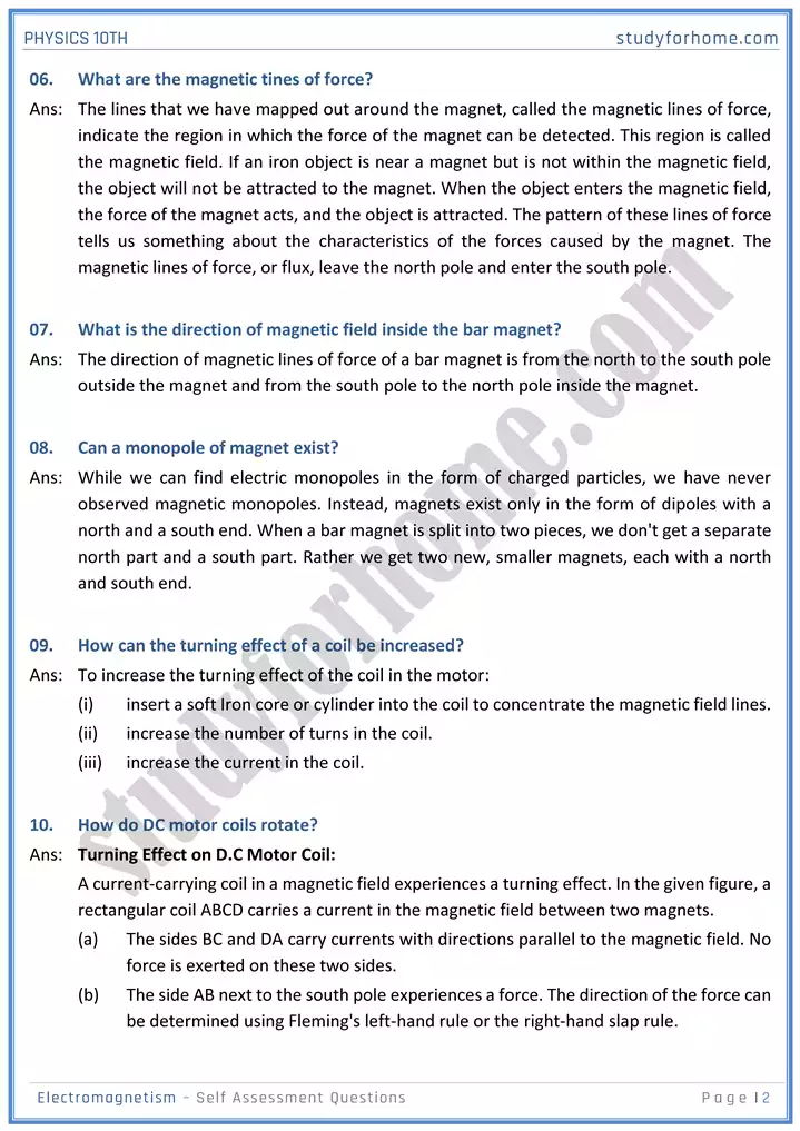 chapter 16 electromagnetism self assessment questions physics 10th 02