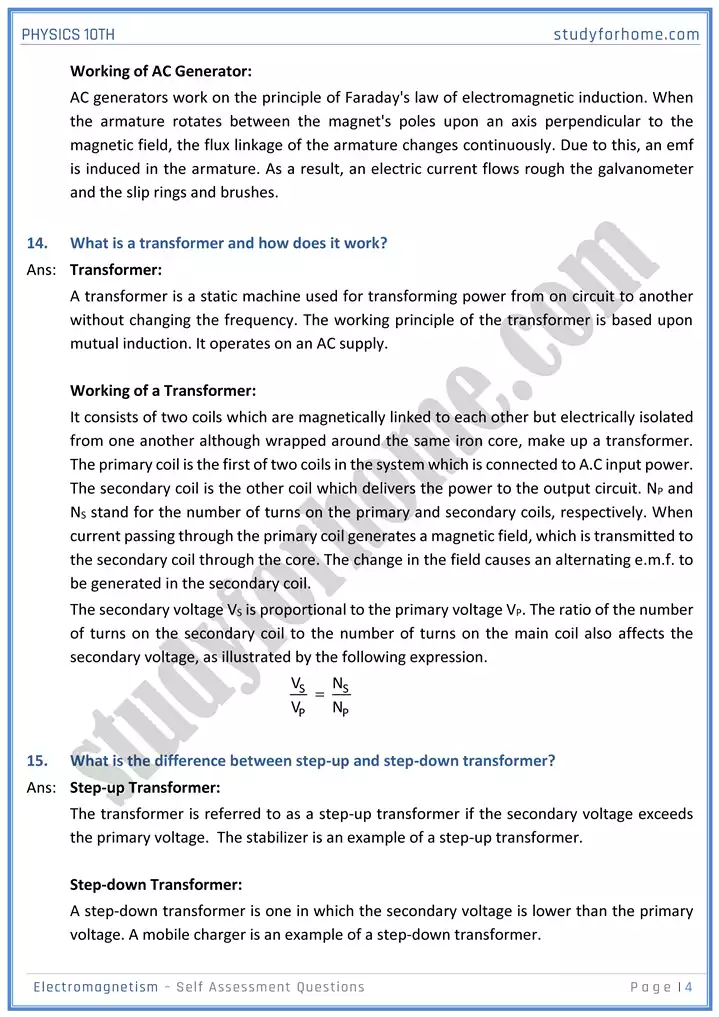 chapter 16 electromagnetism self assessment questions physics 10th 04