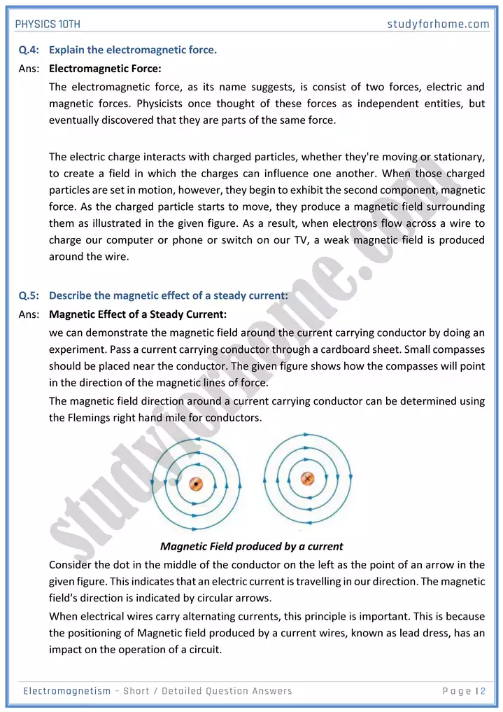 chapter 16 electromagnetism short and detailed question answers physics 10th 02