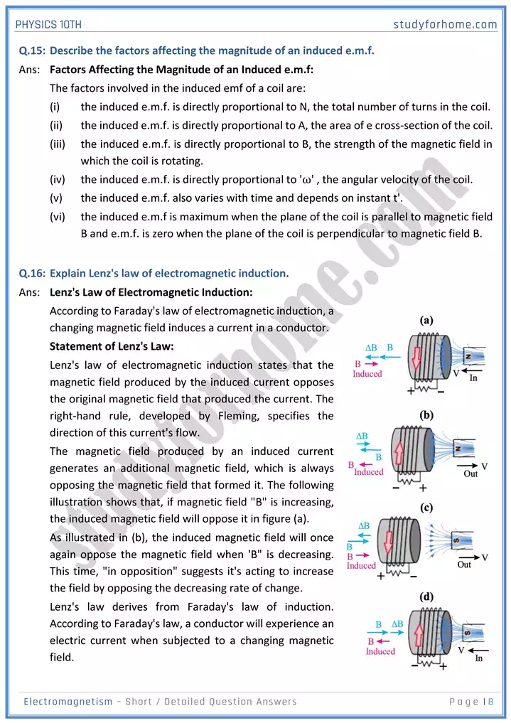 chapter 16 electromagnetism short and detailed question answers physics 10th 08