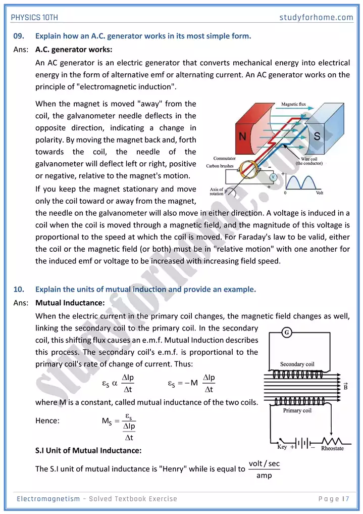 chapter 16 electromagnetism solution of textbook exercise physics 10th 07