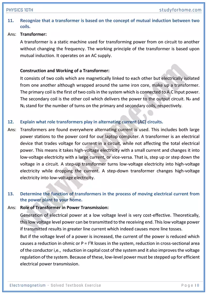 chapter 16 electromagnetism solution of textbook exercise physics 10th 08