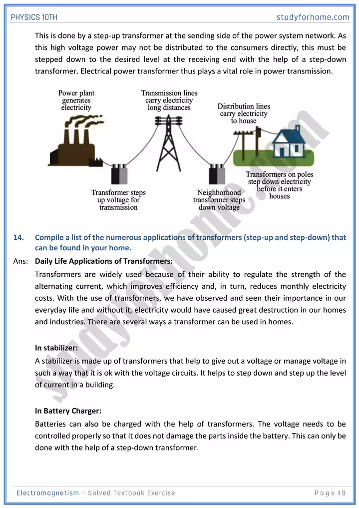 chapter 16 electromagnetism solution of textbook exercise physics 10th 09