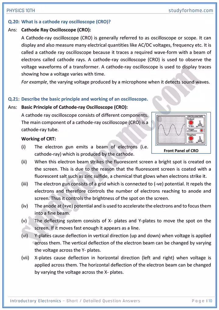 chapter 17 introductory electronics short and detailed question answers physics 10th 10