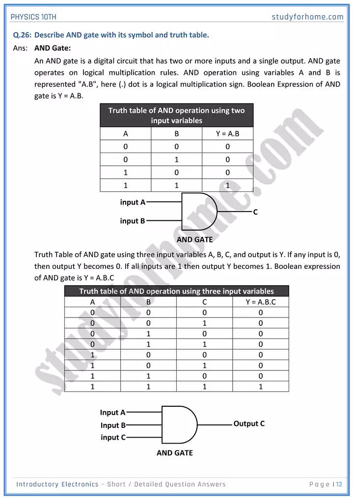 chapter 17 introductory electronics short and detailed question answers physics 10th 13