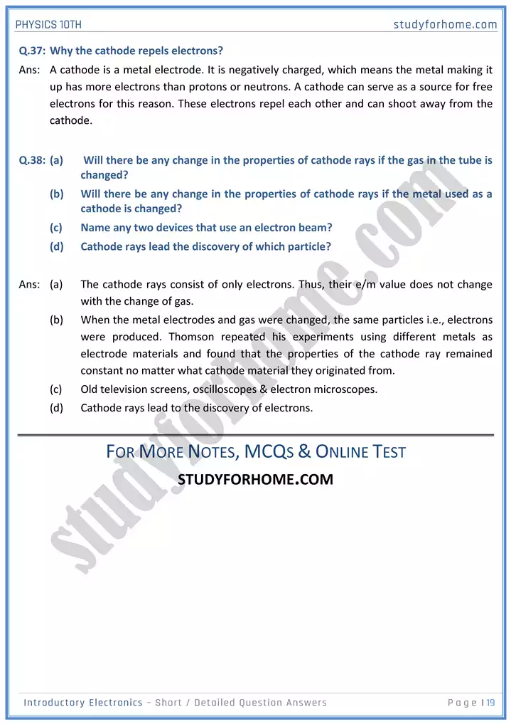 chapter 17 introductory electronics short and detailed question answers physics 10th 19