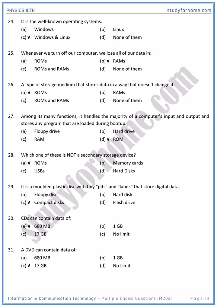 chapter 18 information and communication technology multiple choice questions physics 10th 04