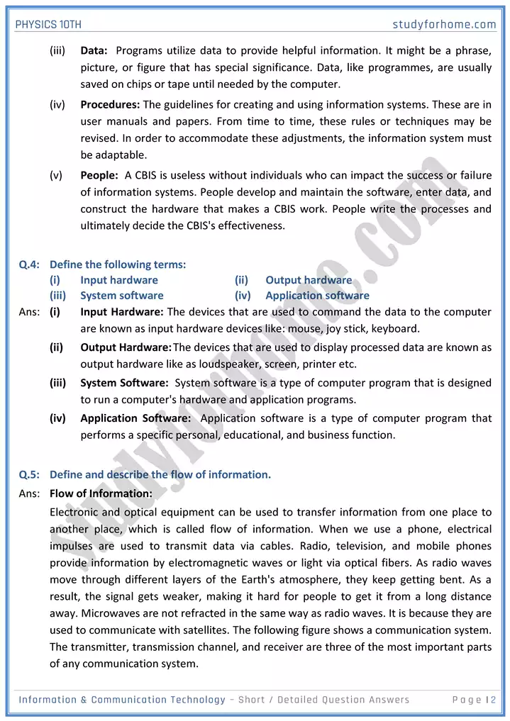 chapter 18 information and communication technology short and detailed question answers physics 10th 02