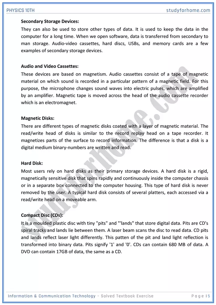 chapter 18 information and communication technology solution of textbook exercise physics 10th 05