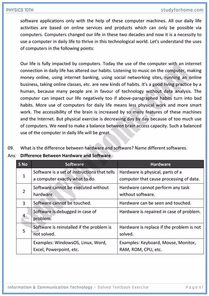 chapter 18 information and communication technology solution of textbook exercise physics 10th 07