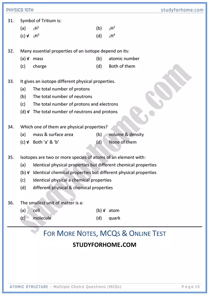 chapter 19 atomic structure multiple choice questions physics 10th 05