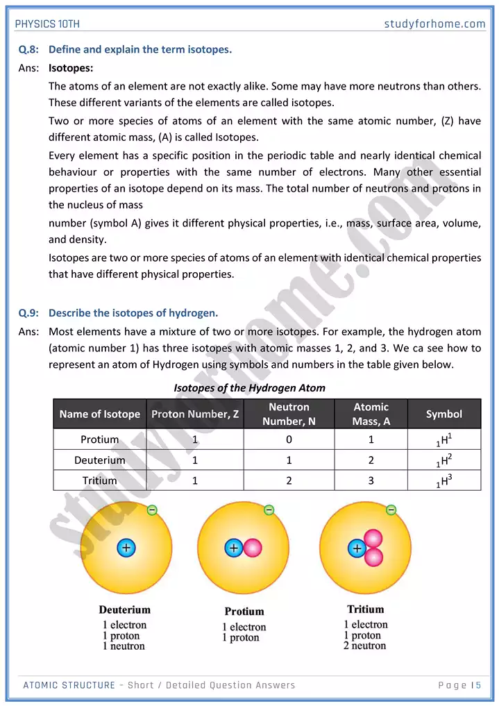 chapter 19 atomic structure short and detailed question answers physics 10th 05