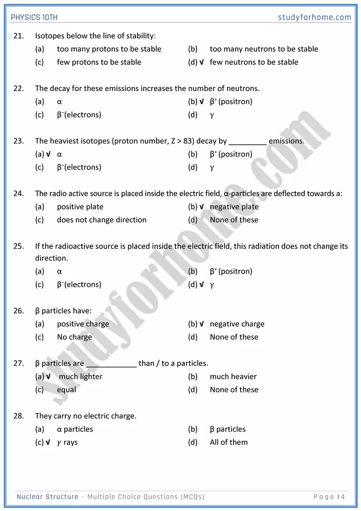 chapter 20 nuclear structure multiple choice questions physics 10th 04