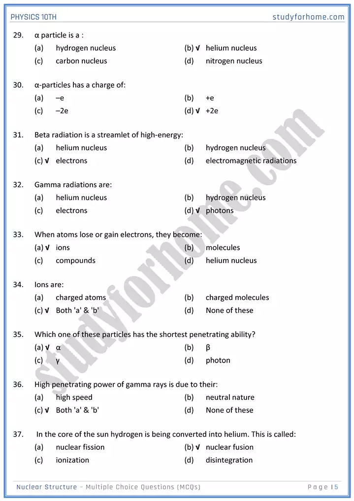 chapter 20 nuclear structure multiple choice questions physics 10th 05