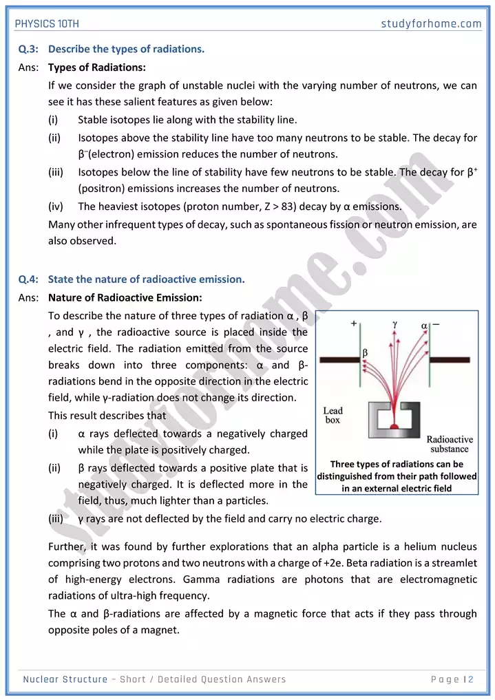 chapter 20 nuclear structure short and detailed question answers physics 10th 02