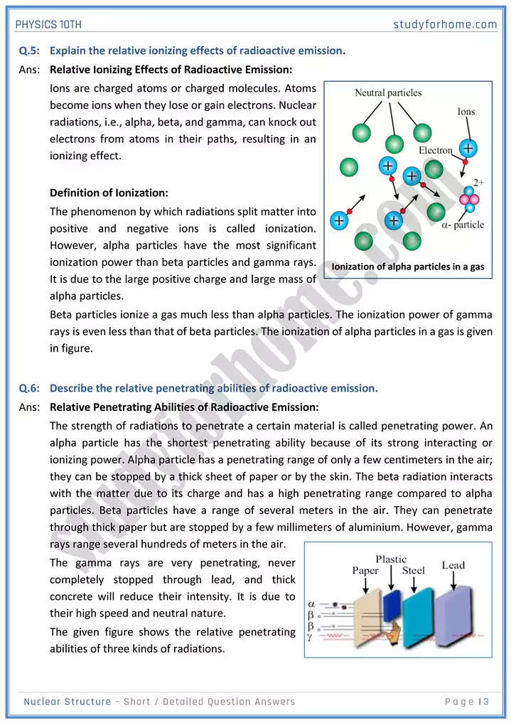 chapter 20 nuclear structure short and detailed question answers physics 10th 03