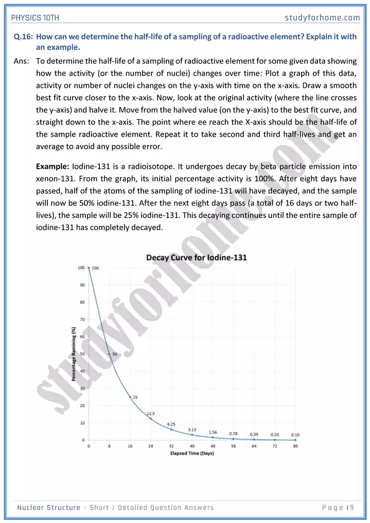 chapter 20 nuclear structure short and detailed question answers physics 10th 09